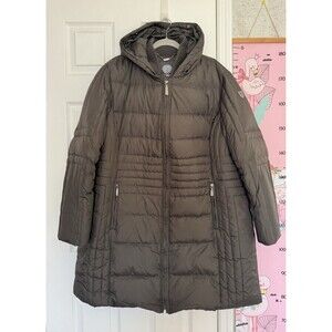 Vince Camuto Womens 2X Duck Down Puffer Coat Jacket Winter Black Zipped